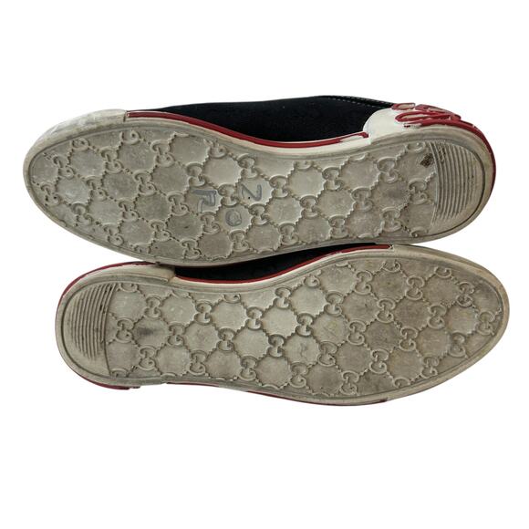 Vintage Gucci Sneakers Black Red Green White Logo Shoes EU Size 40 Women's US 8 - Picture 11 of 12